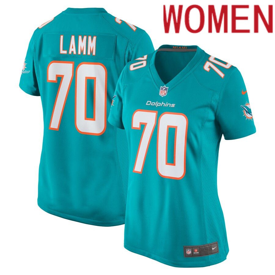 Women Miami Dolphins 70 Kendall Lamm Nike Aqua Home Game Player NFL Jersey